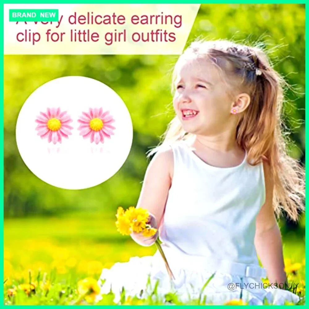 Hypoallergenic Clip-On Earrings Set for Girls Ages 4-12, 64-Piece